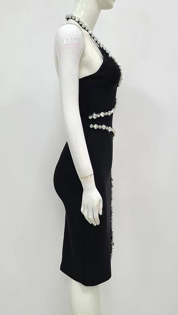 AIIZIE DIAMOND MAXI DRESS IN BLACK - product image