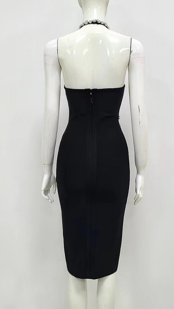 AIIZIE DIAMOND MAXI DRESS IN BLACK - product image