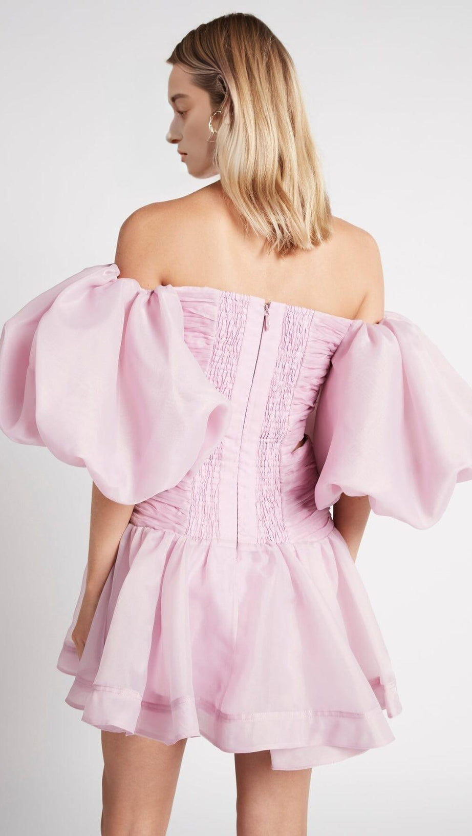 BUBBLE SLEEVE MINI DRESS