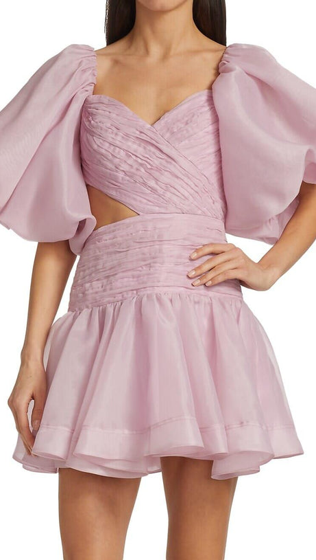 BUBBLE SLEEVE MINI DRESS