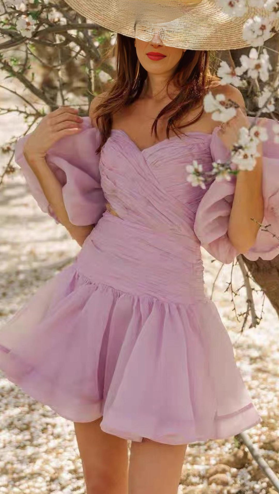 BUBBLE SLEEVE MINI DRESS