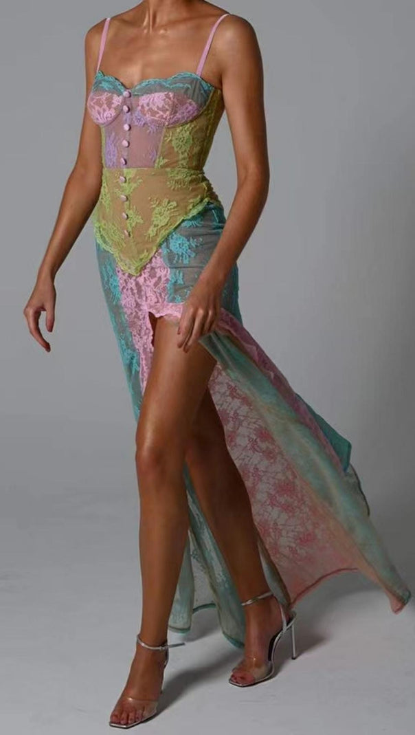AIIZIE FISHBONE MXI DRESS IN BLUE - product image