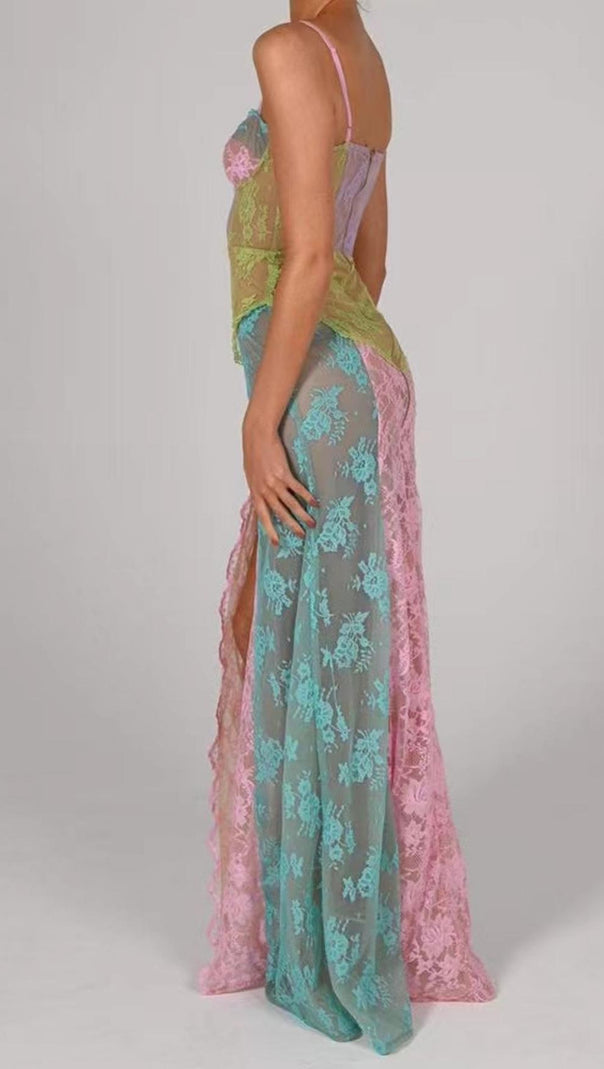 AIIZIE FISHBONE MXI DRESS IN BLUE - product image