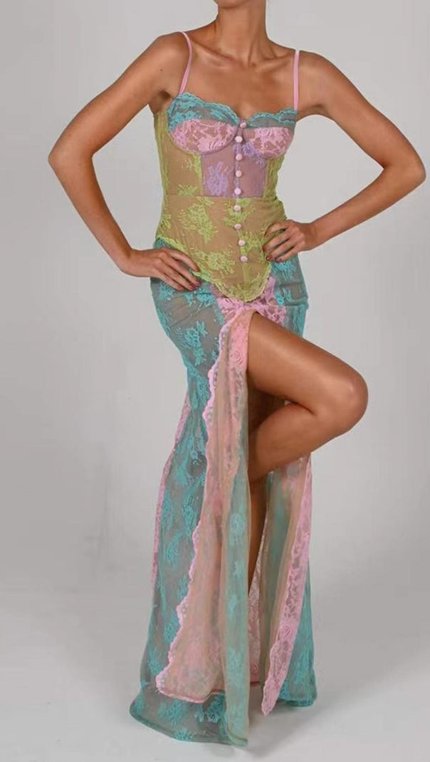 AIIZIE FISHBONE MXI DRESS IN BLUE - product image