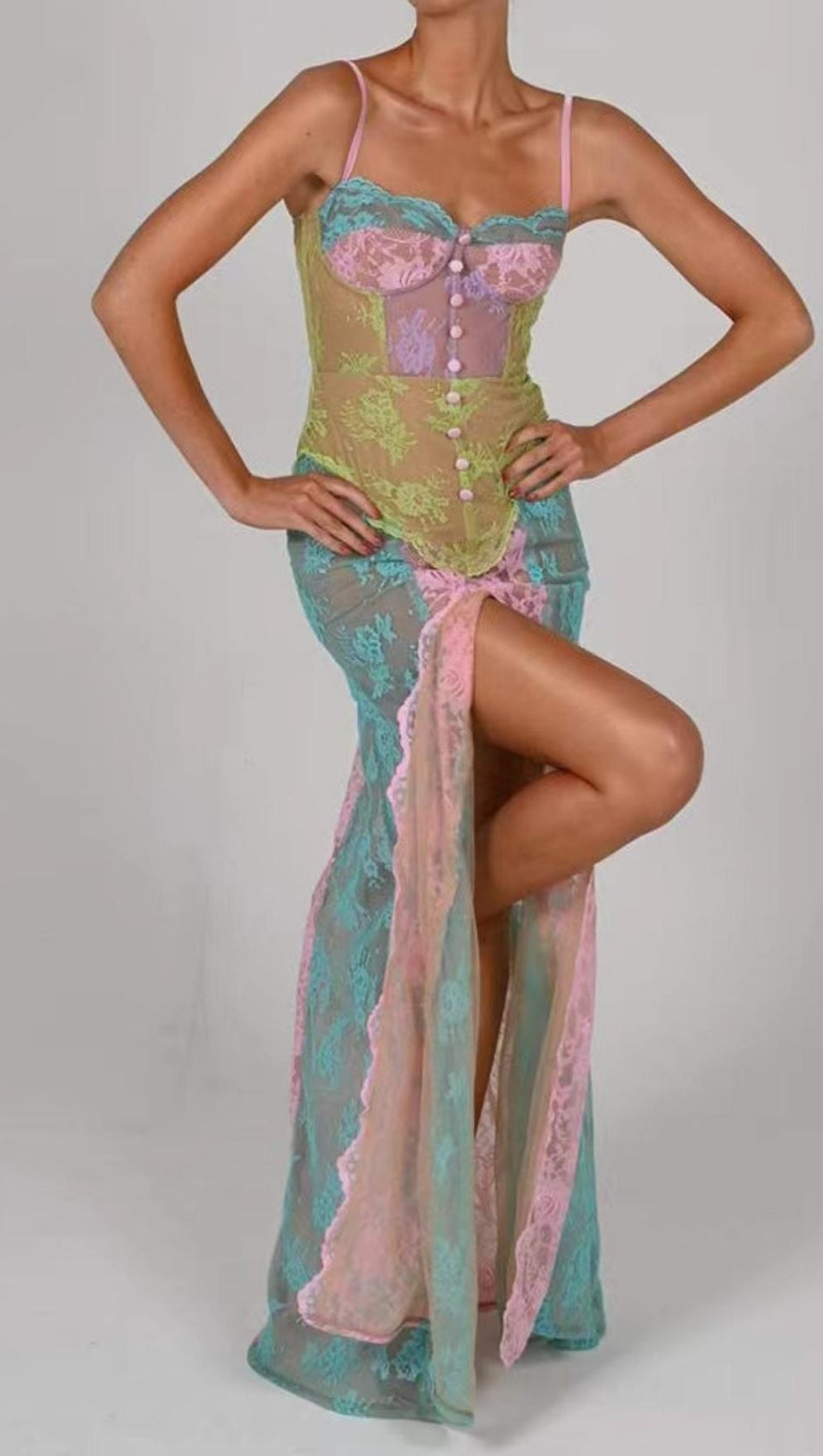 FISHBONE MXI DRESS IN BLUE