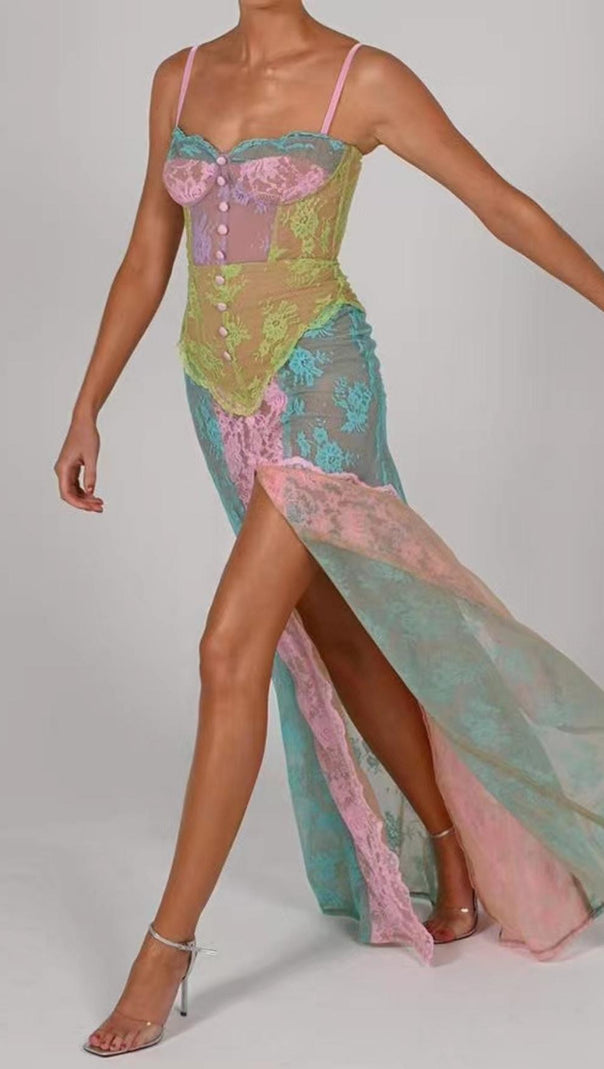 AIIZIE FISHBONE MXI DRESS IN BLUE - product image