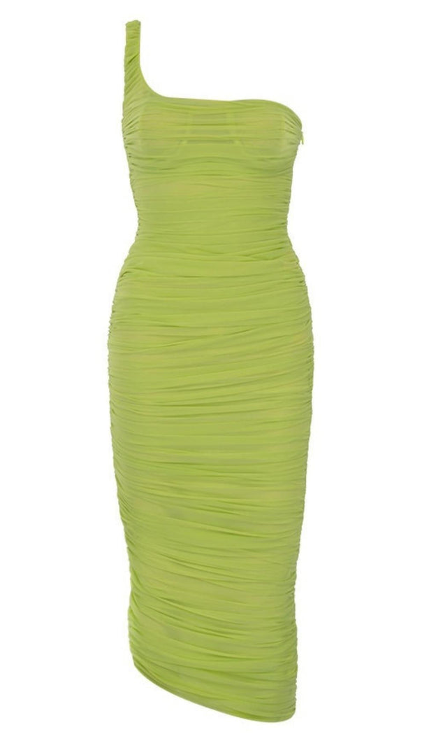 AIIZIE ONE SHOULDER MAXI DRESS IN GREEN - product image