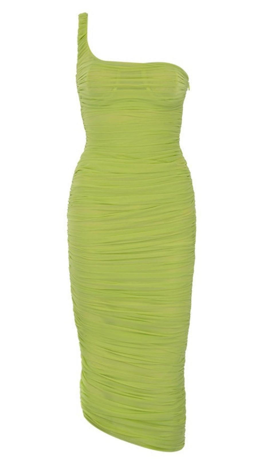 ONE SHOULDER MAXI DRESS IN GREEN