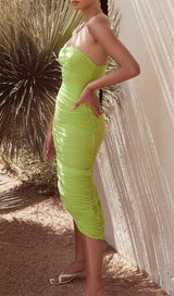 ONE SHOULDER MAXI DRESS IN GREEN