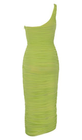 ONE SHOULDER MAXI DRESS IN GREEN