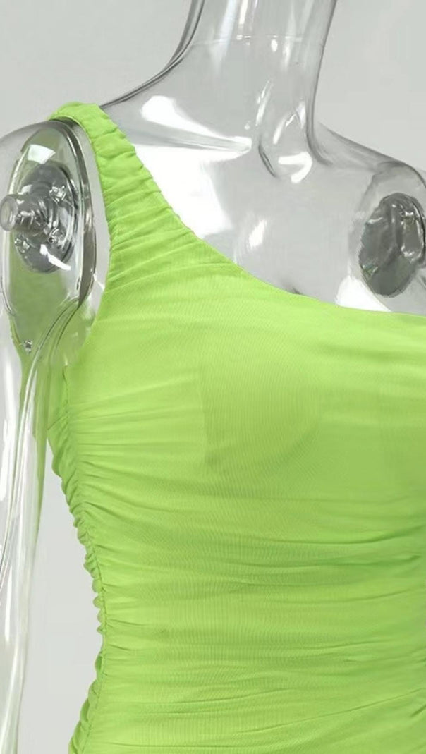 AIIZIE ONE SHOULDER MAXI DRESS IN GREEN - product image