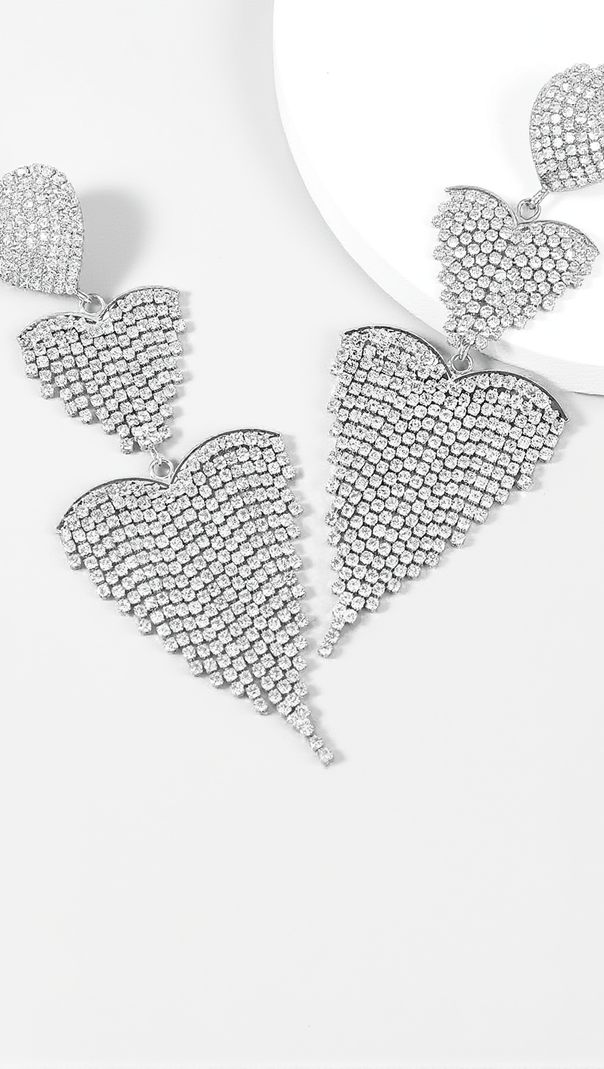 AIIZIE HAZEL HEART TASSEL DROP EARRINGS - product image