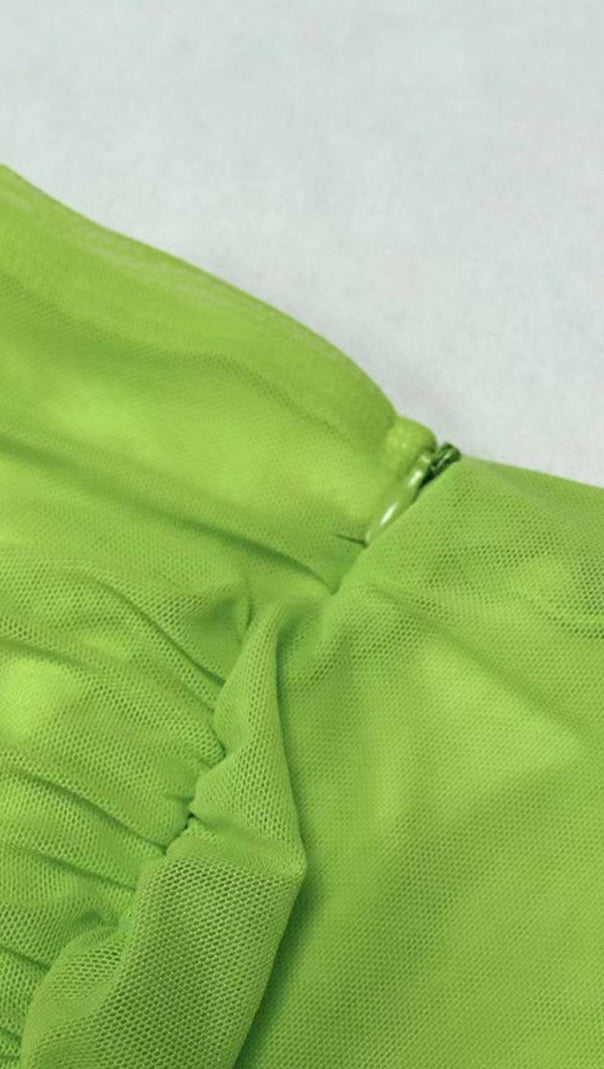 AIIZIE ONE SHOULDER MAXI DRESS IN GREEN - product image
