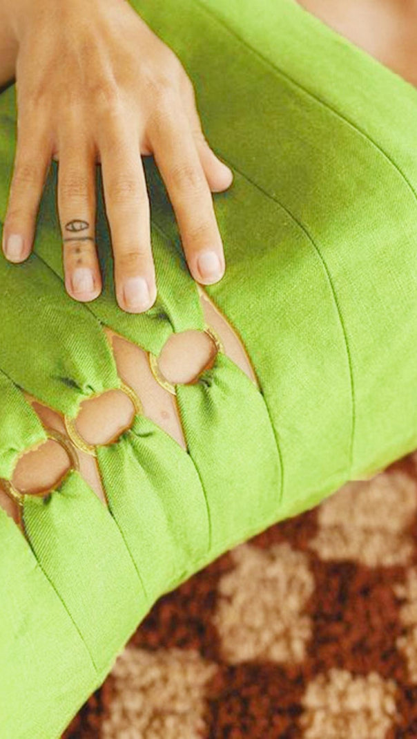 AIIZIE STRAPLESS MINI DRESS IN GREEN - product image
