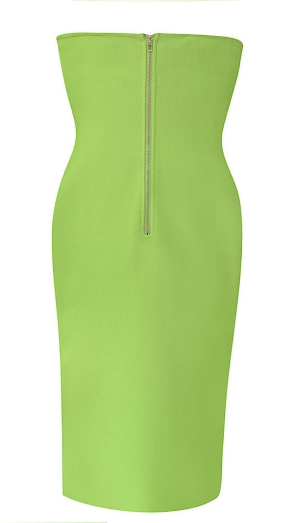 AIIZIE STRAPLESS MINI DRESS IN GREEN - product image