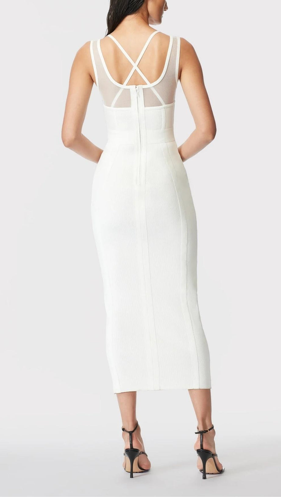 DEEP V MAXI DRESS IN WHITE
