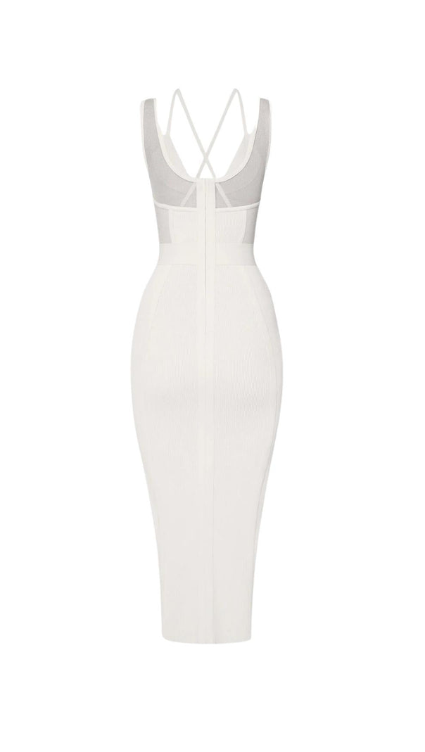 AIIZIE DEEP V MAXI DRESS IN WHITE - product image