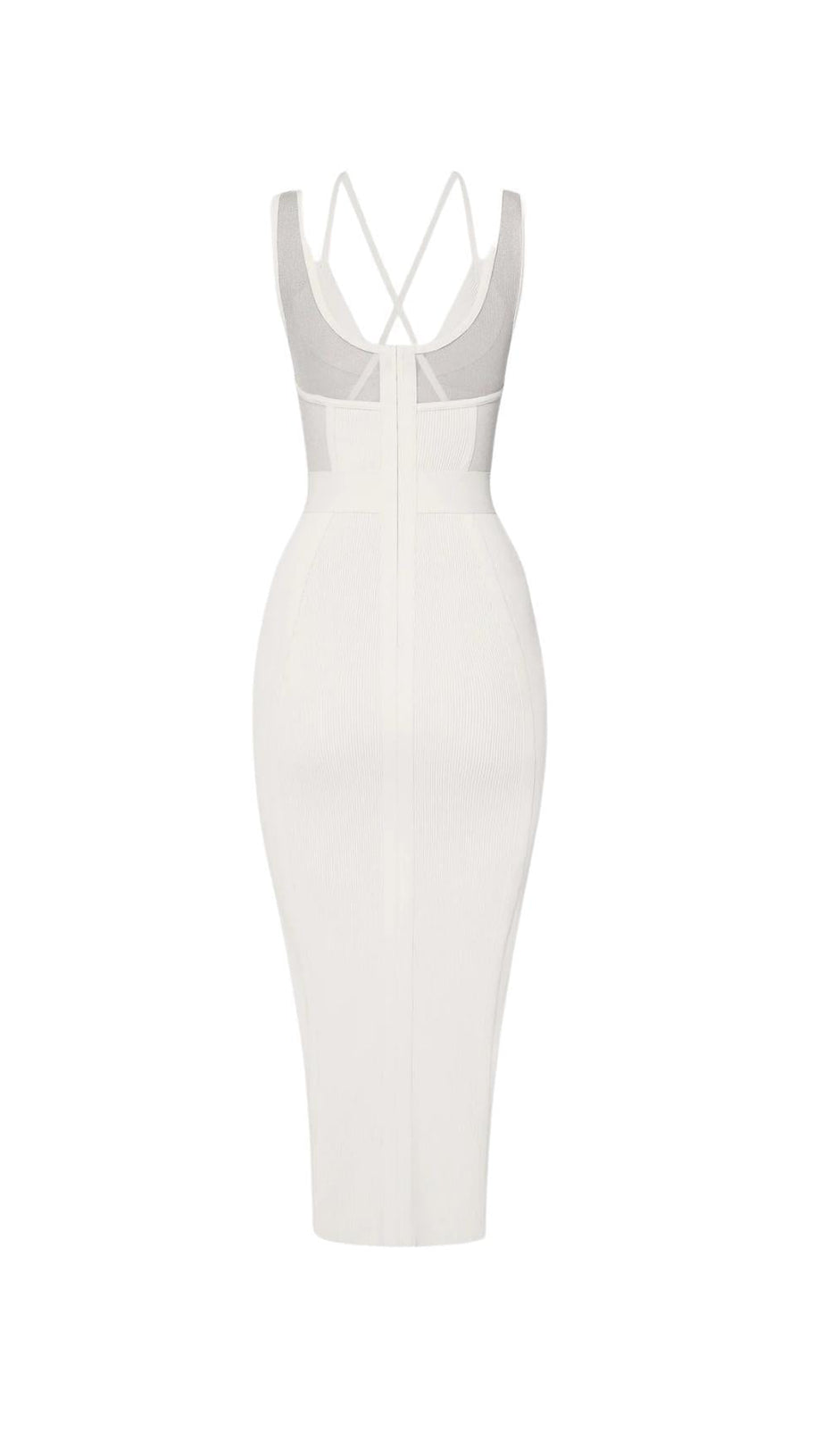 DEEP V MAXI DRESS IN WHITE