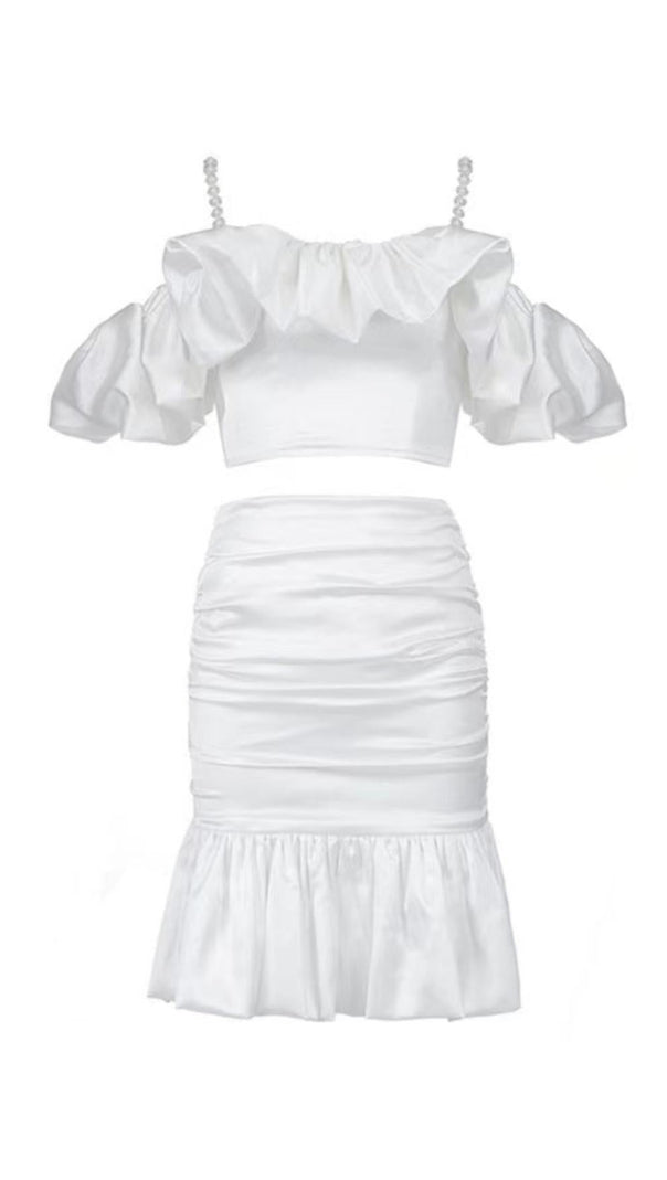 AIIZIE OFF SHOULDER MINI DRESS IN WHITE - product image