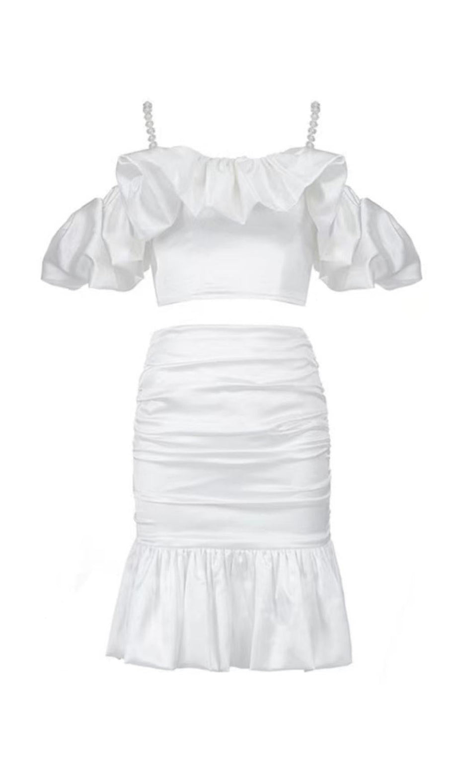 MINI ABITO BIANCO CON SPALLE SCOPERTE