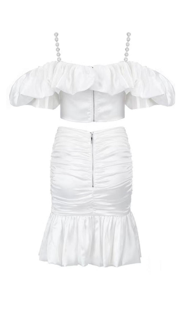 AIIZIE OFF SHOULDER MINI DRESS IN WHITE - product image