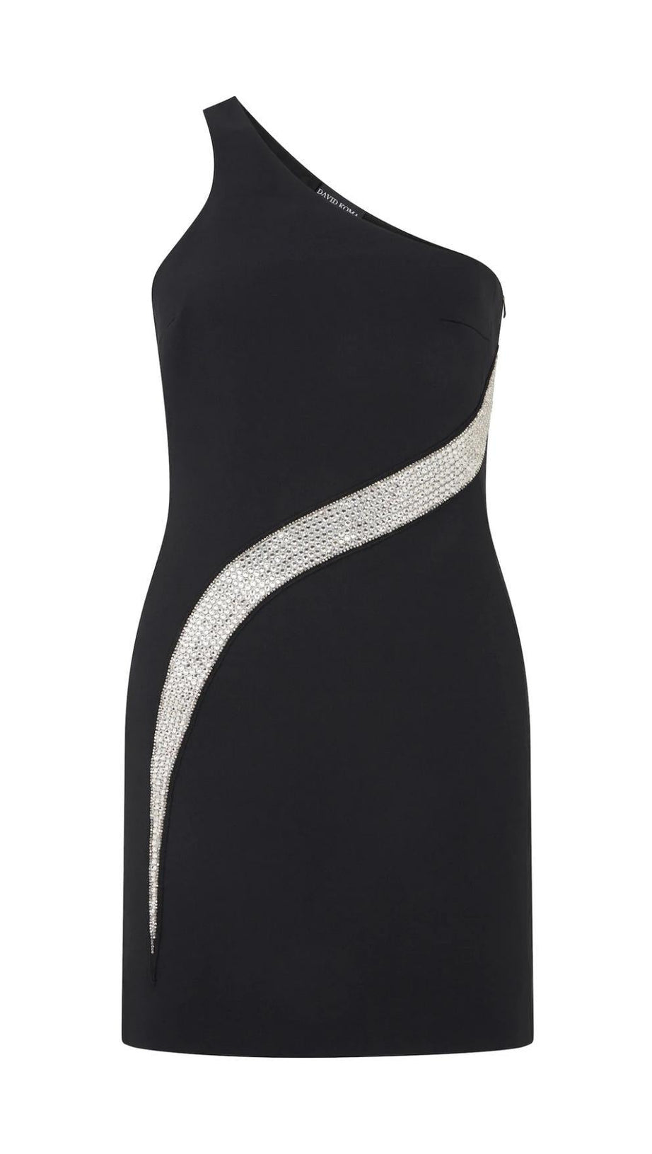 ONE-SHOULDER-MINIKLEID IN SCHWARZ
