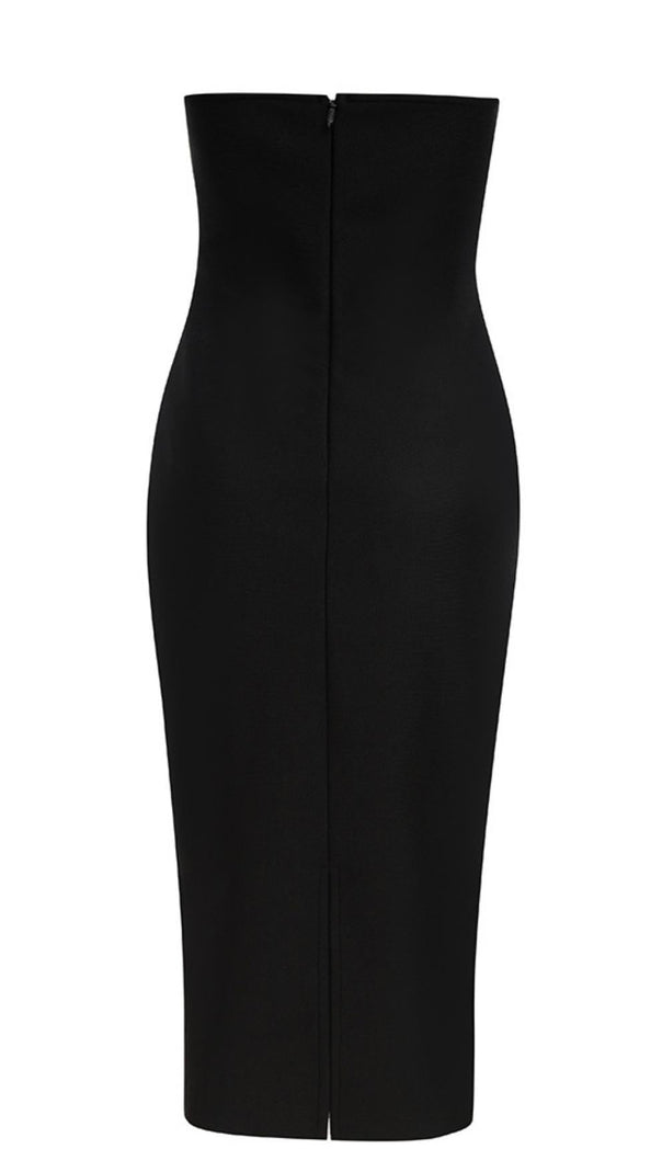 AIIZIE STRAPLESS MIDI DRESS IN BLACK - product image