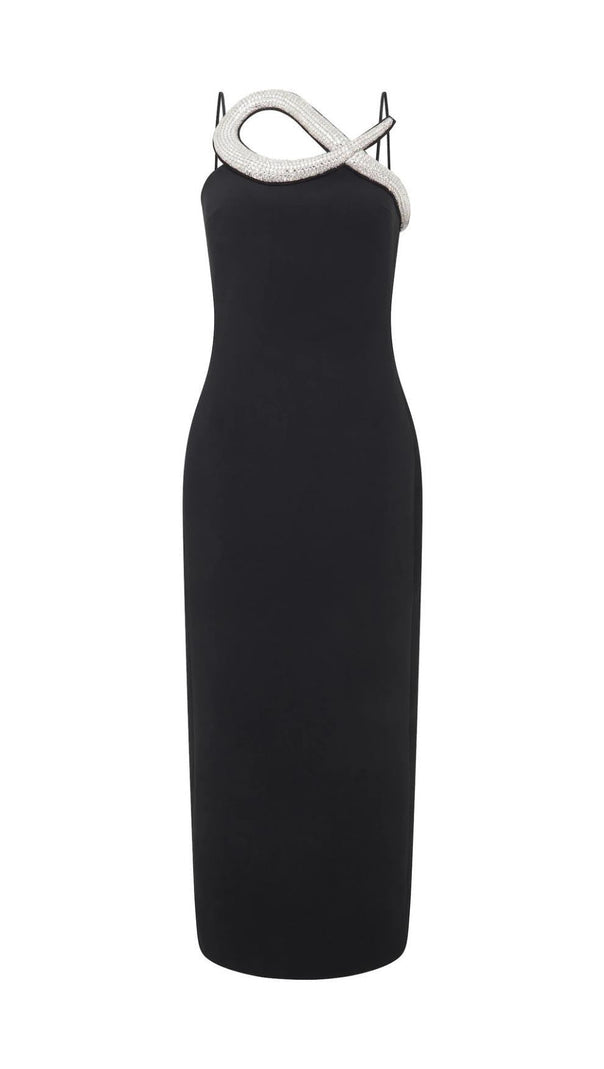 AIIZIE DIAMOND MIDI DRESS IN BLACK - product image