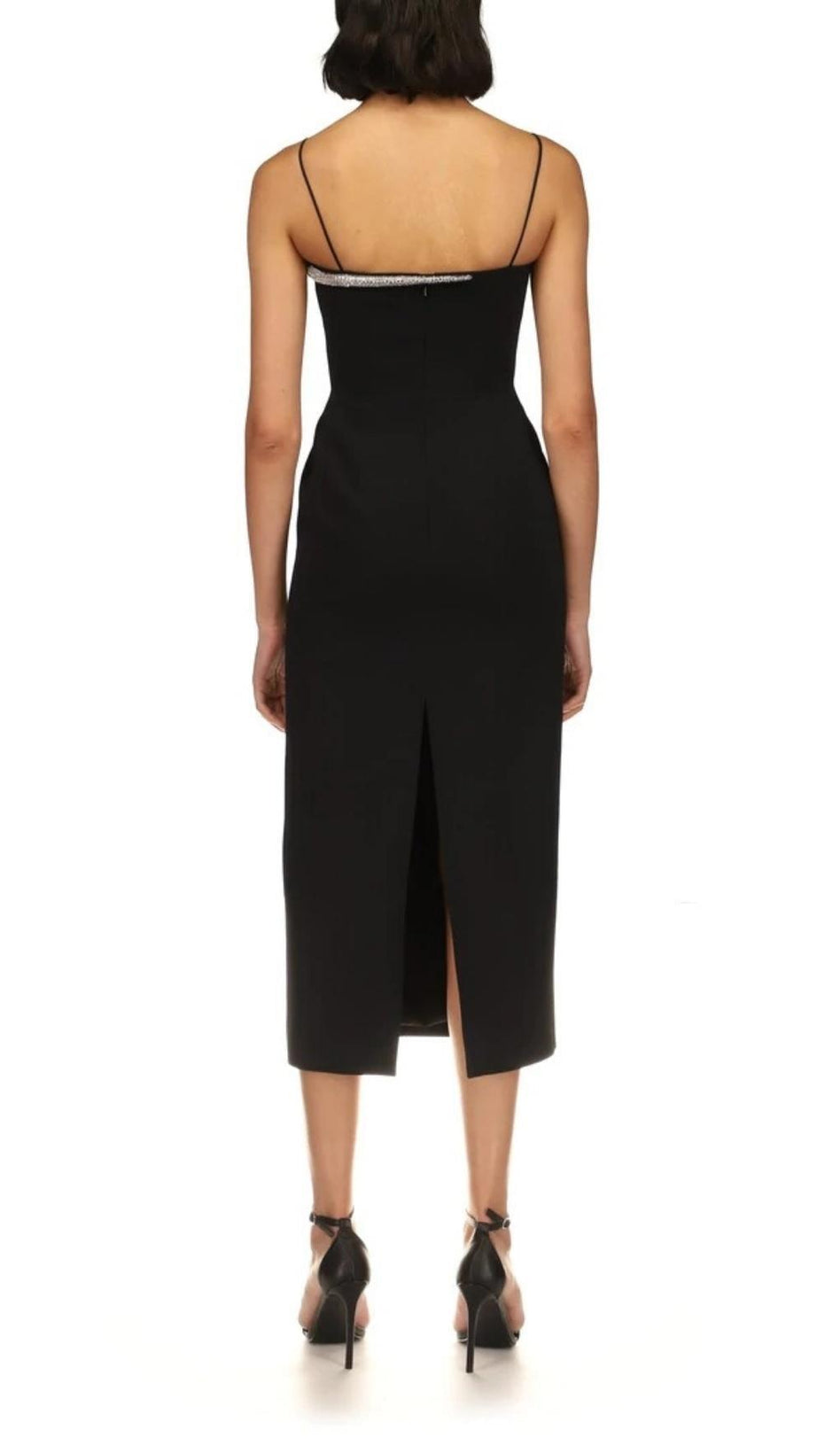 DIAMOND MIDI DRESS IN BLACK