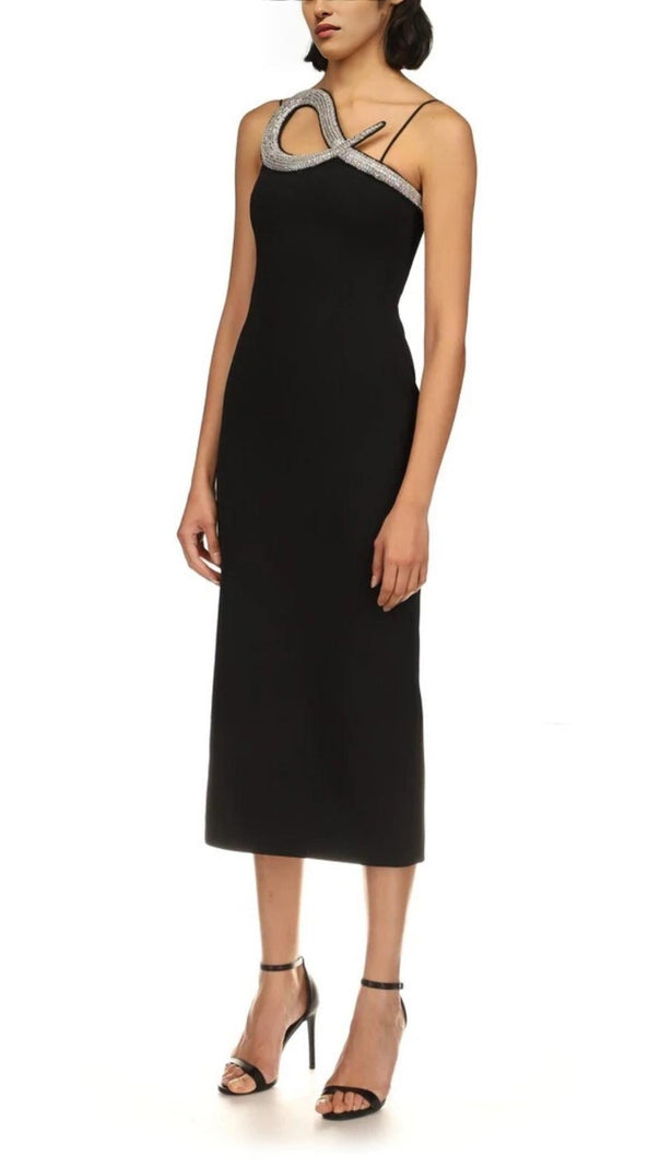AIIZIE DIAMOND MIDI DRESS IN BLACK - product image