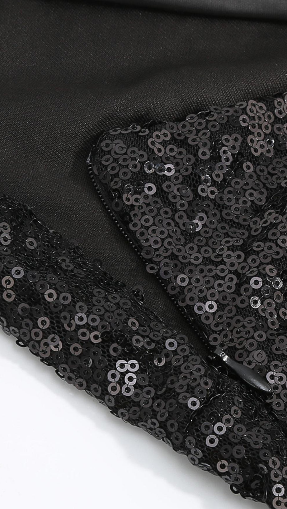 SEQUINS MIDI DRESS IN BLACK