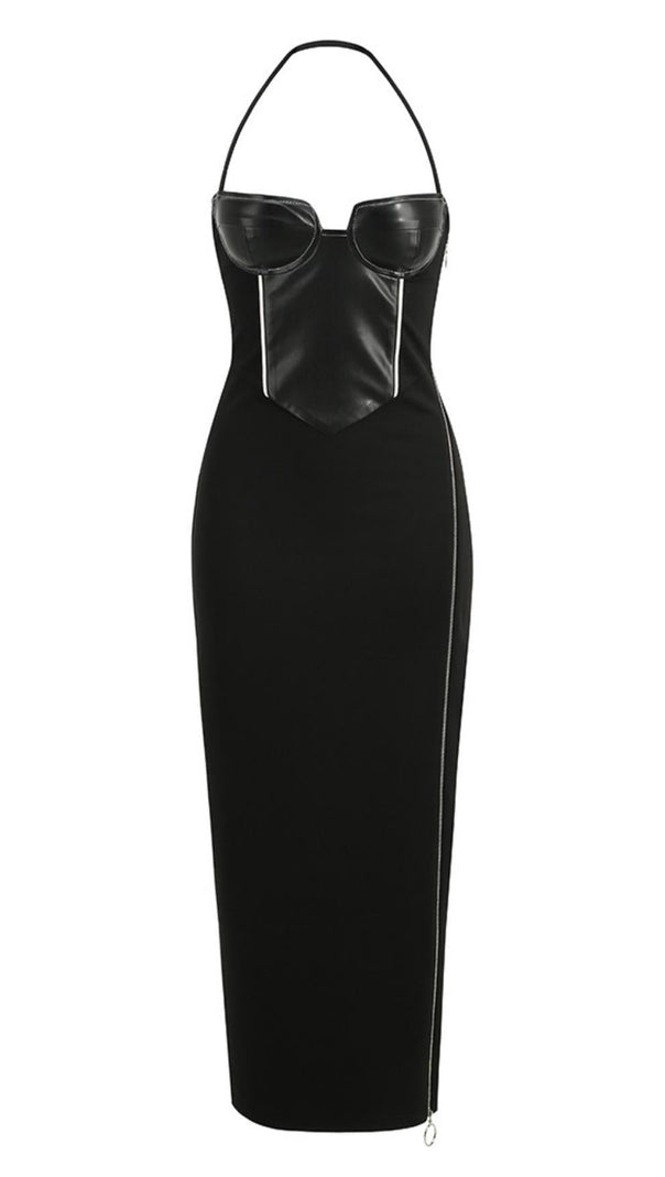 AIIZIE HALTER MAXI DRESS IN BLACK - product image
