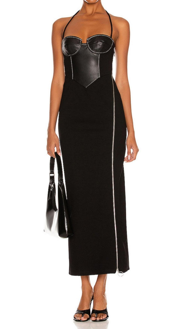 AIIZIE HALTER MAXI DRESS IN BLACK - product image