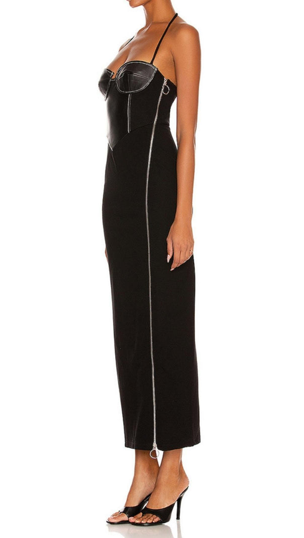 AIIZIE HALTER MAXI DRESS IN BLACK - product image