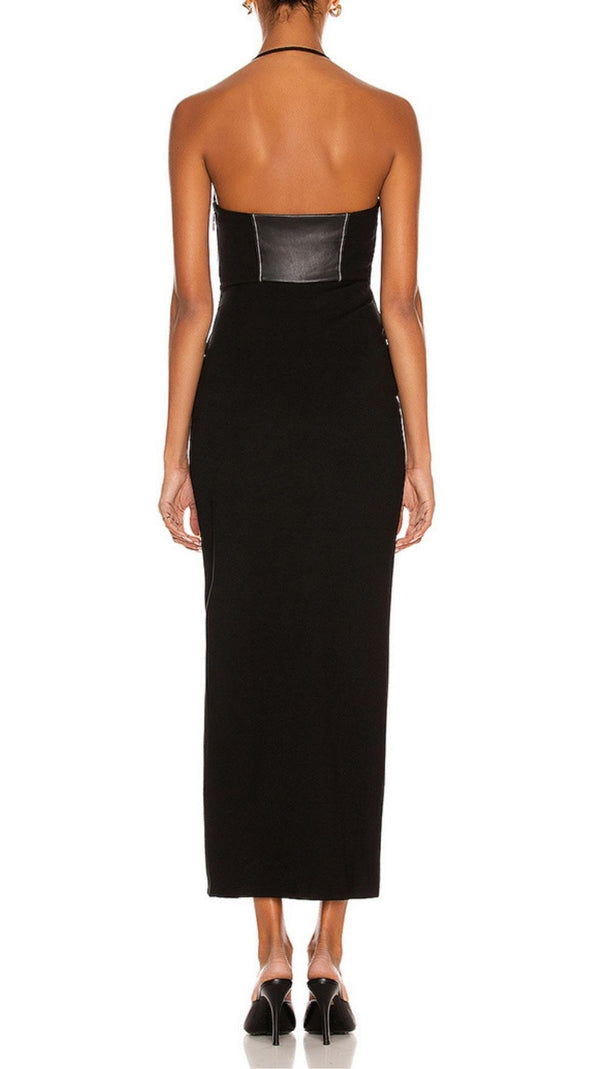 AIIZIE HALTER MAXI DRESS IN BLACK - product image