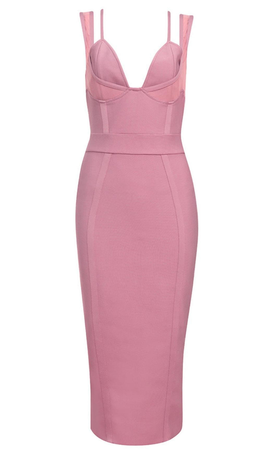 ABITO MIDI BANDAGE ROSA