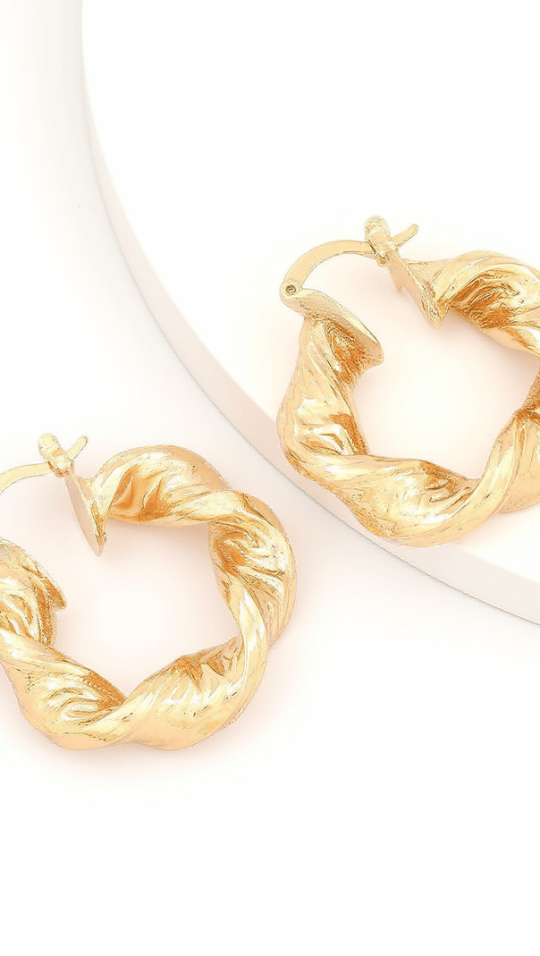 AIIZIE MAIA CHUNKY TWIST HOOP EARRINGS - product image