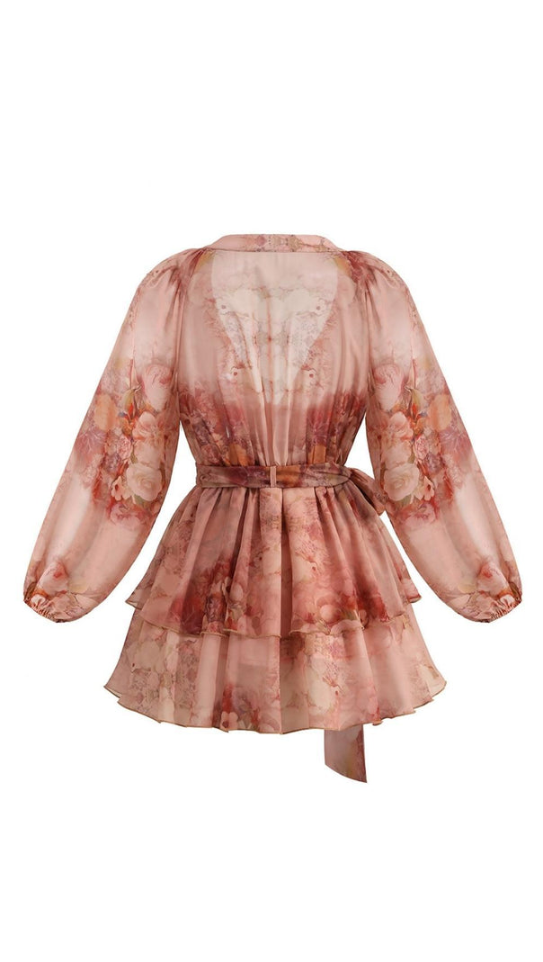 AIIZIE PRINTED MINI DRESS IN PINK - product image