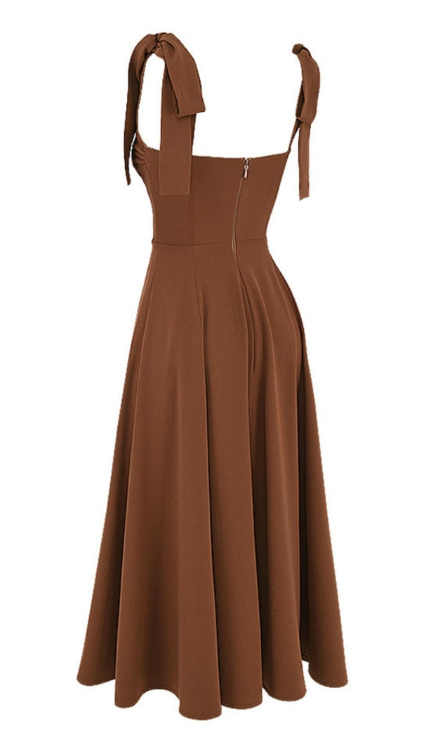 AIIZIE SPLIT MAXI DRESS IN BROWN - product image