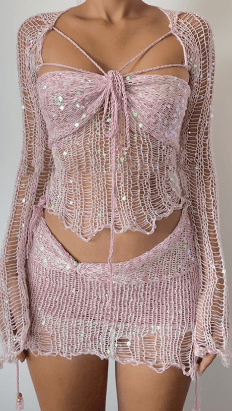 Danae Pailletten-Häkel-Set, 3-teilig