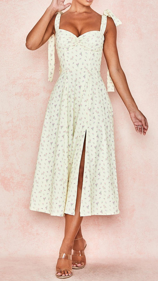 Split Maxi Dress in Brown