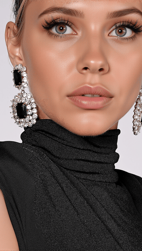 AIIZIE FABIANA RECTANGULAR GEMSTONE EARRINGS - product image
