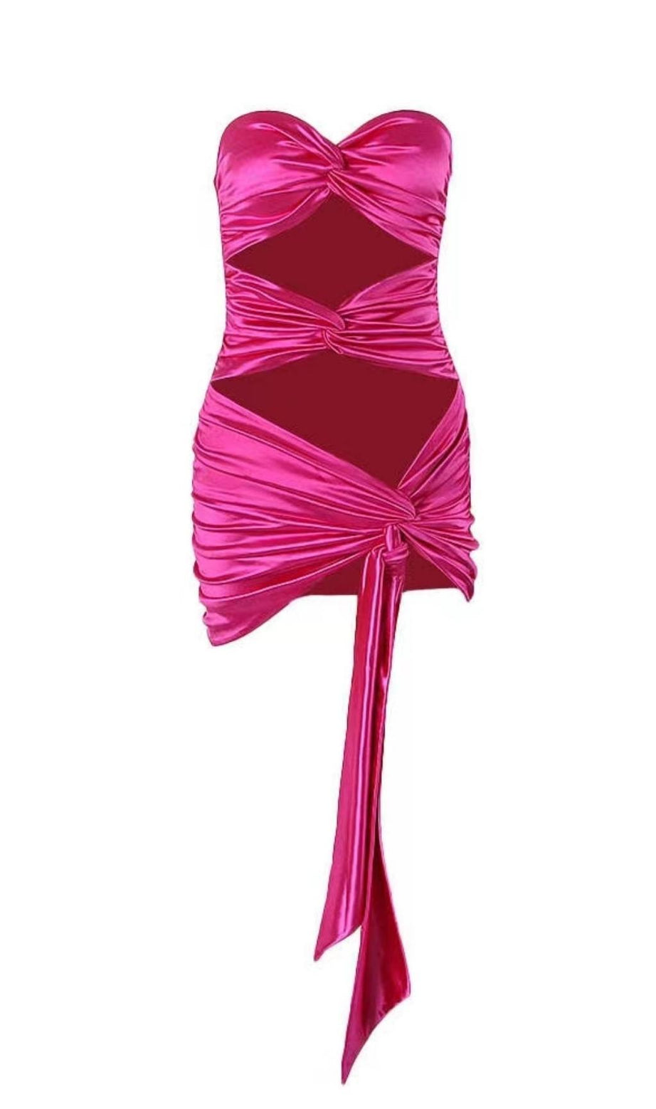 TRÄGERLOSES MINIKLEID IN ROSA