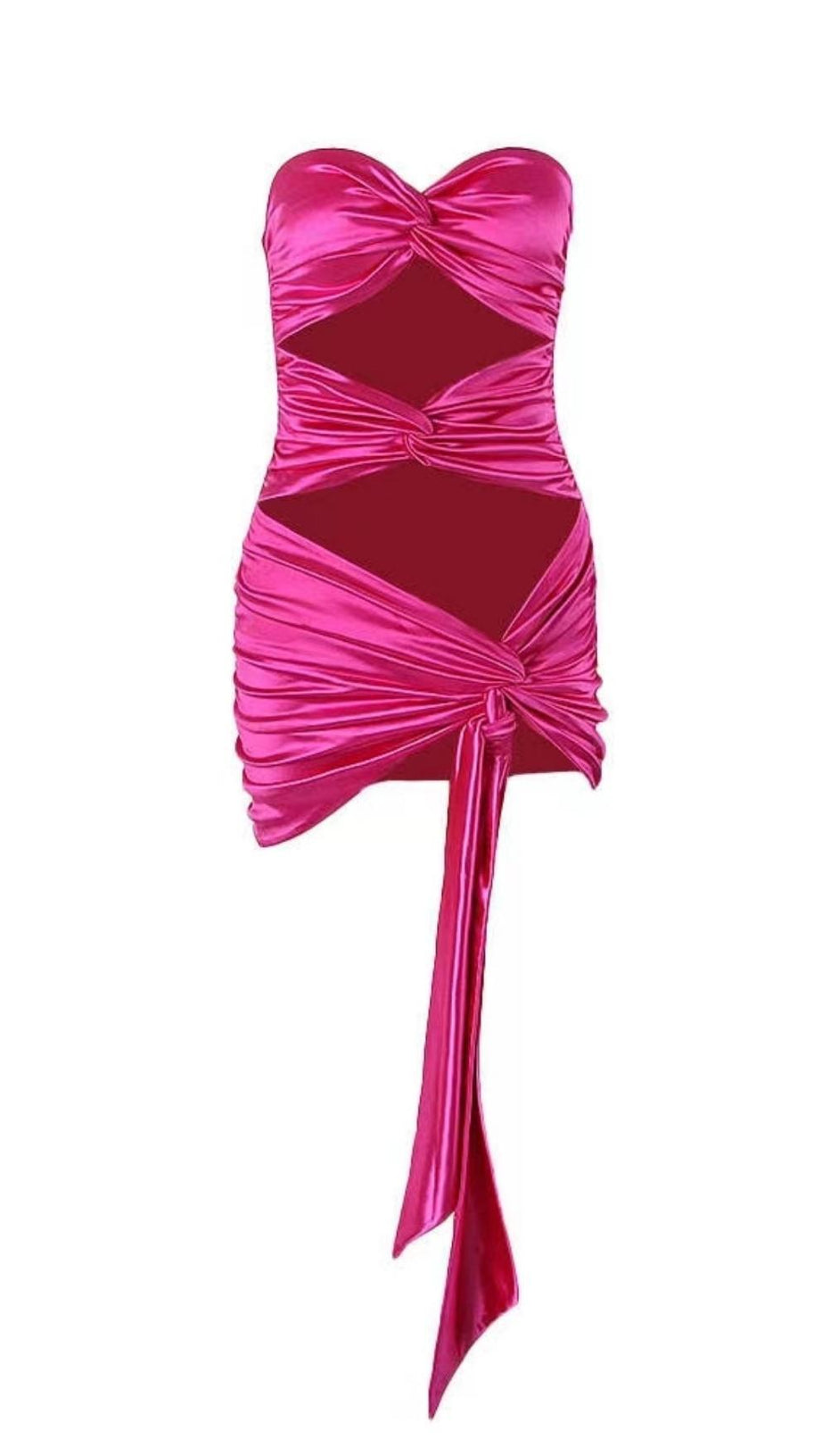 TRÄGERLOSES MINIKLEID IN ROSA