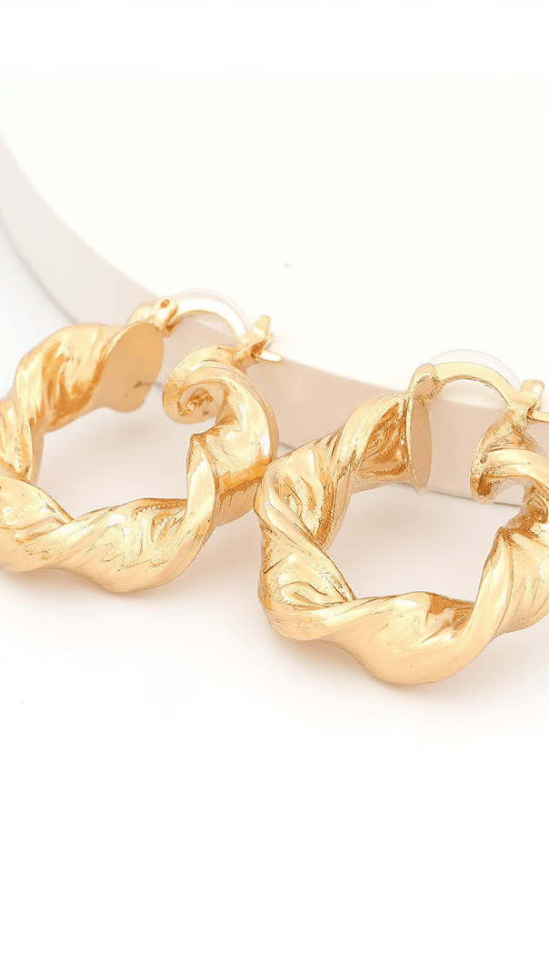 AIIZIE MAIA CHUNKY TWIST HOOP EARRINGS - product image