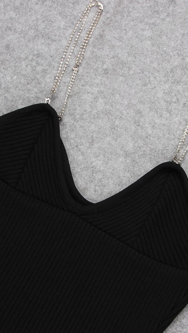 AIIZIE CHAIN MINI DRESS IN BLACK - product image