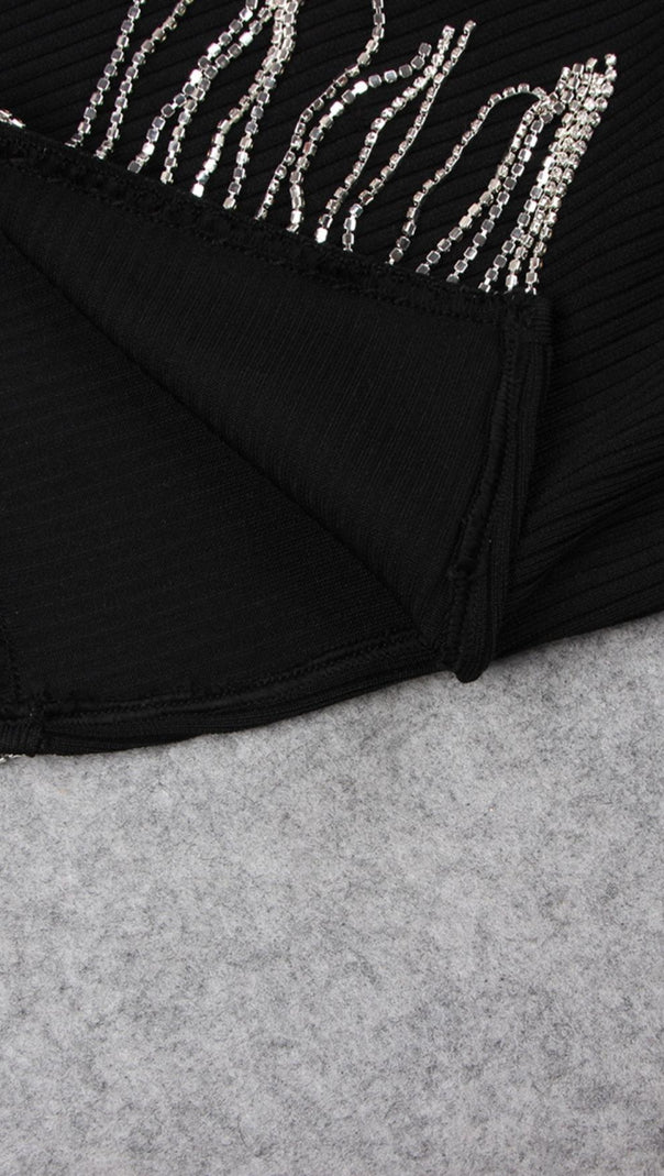 AIIZIE CHAIN MINI DRESS IN BLACK - product image