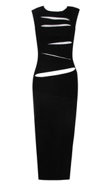 CUTOUT MAXI DRESS IN BLACK