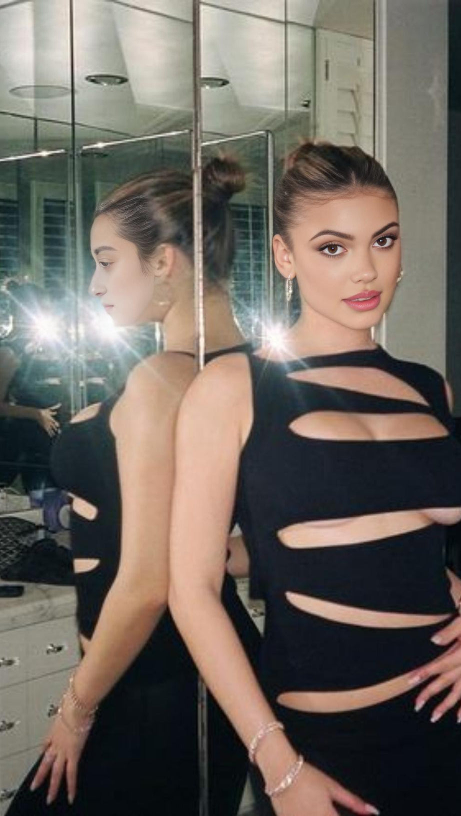 CUTOUT MAXI DRESS IN BLACK