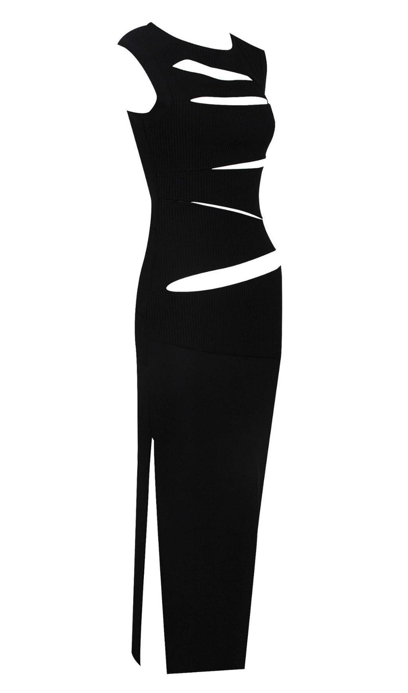 CUTOUT MAXI DRESS IN BLACK